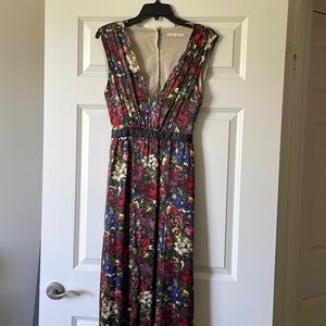 Floral Alice & Olivia Maxi Dress with Keyhole Back